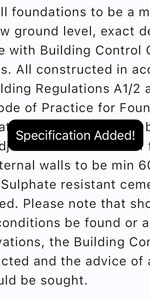 QuickSpec App Screenshot: Adding a Building Regs Specification