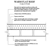 Warm Flat Roof (47 x 195) Single Ply Membrane (U-Val 0.15) Detail Drawing